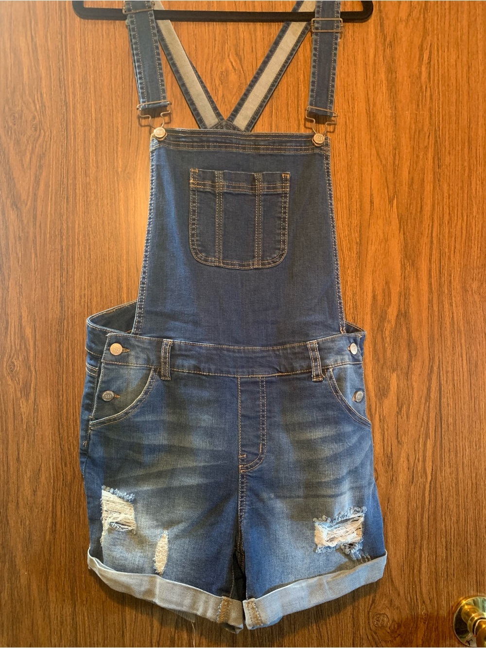 Denim Short Overalls - Blue Women's Jeans Overalls